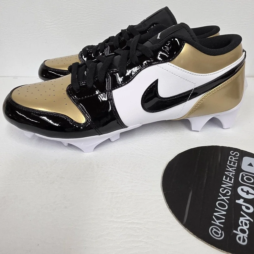 Nike Jordan 1 Low TD Metallic Gold Black  White FJ6245 701 Men's Size 13
